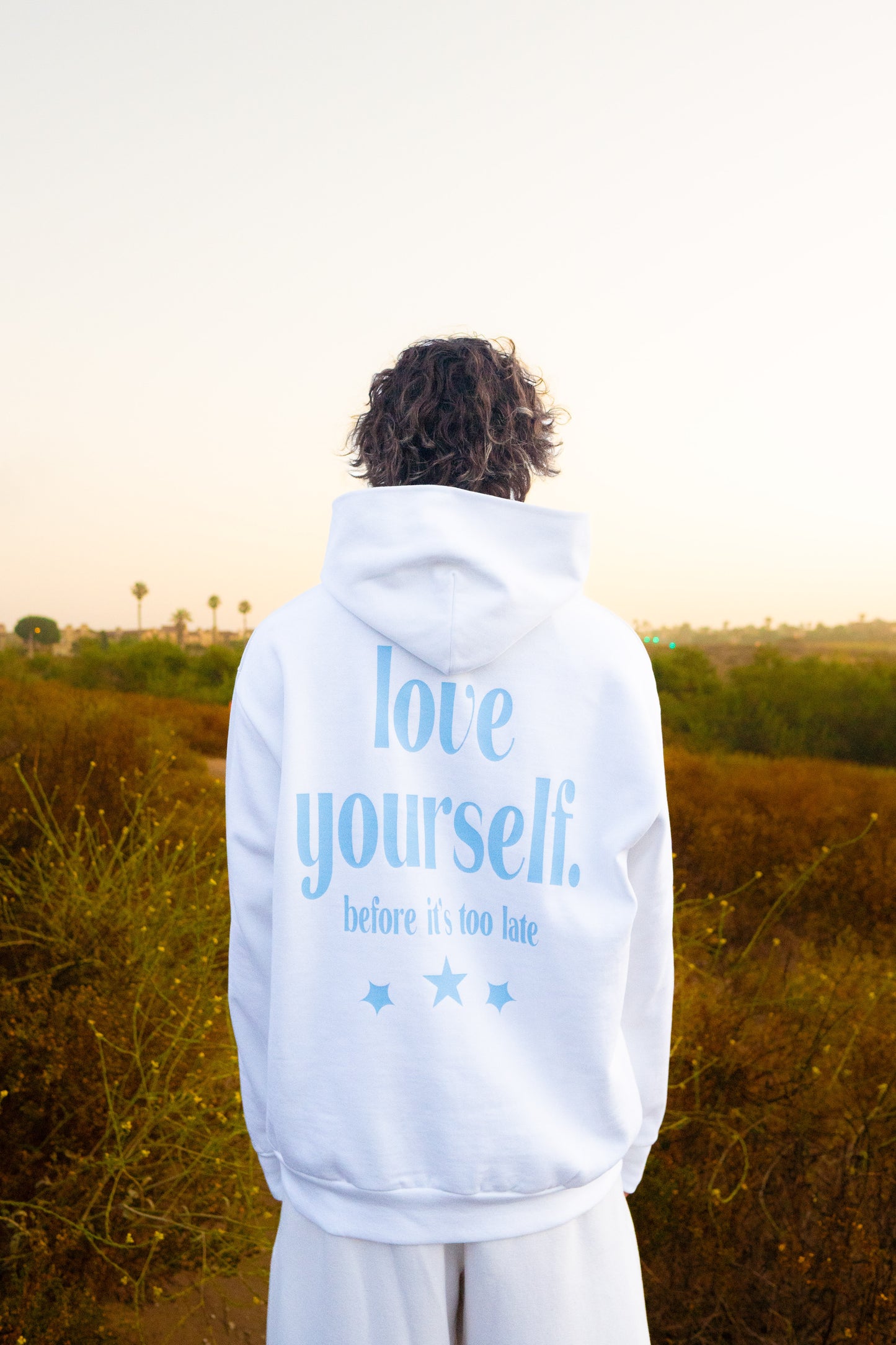 Love Yourself Before It's Too Late Hoodie - Pastel Blue